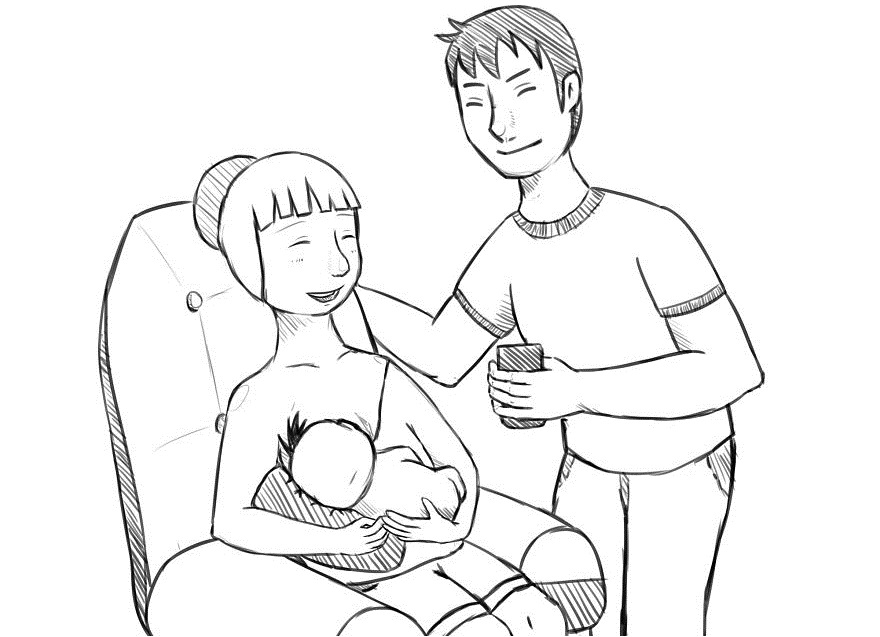 помощь отца при грудном вскармливании